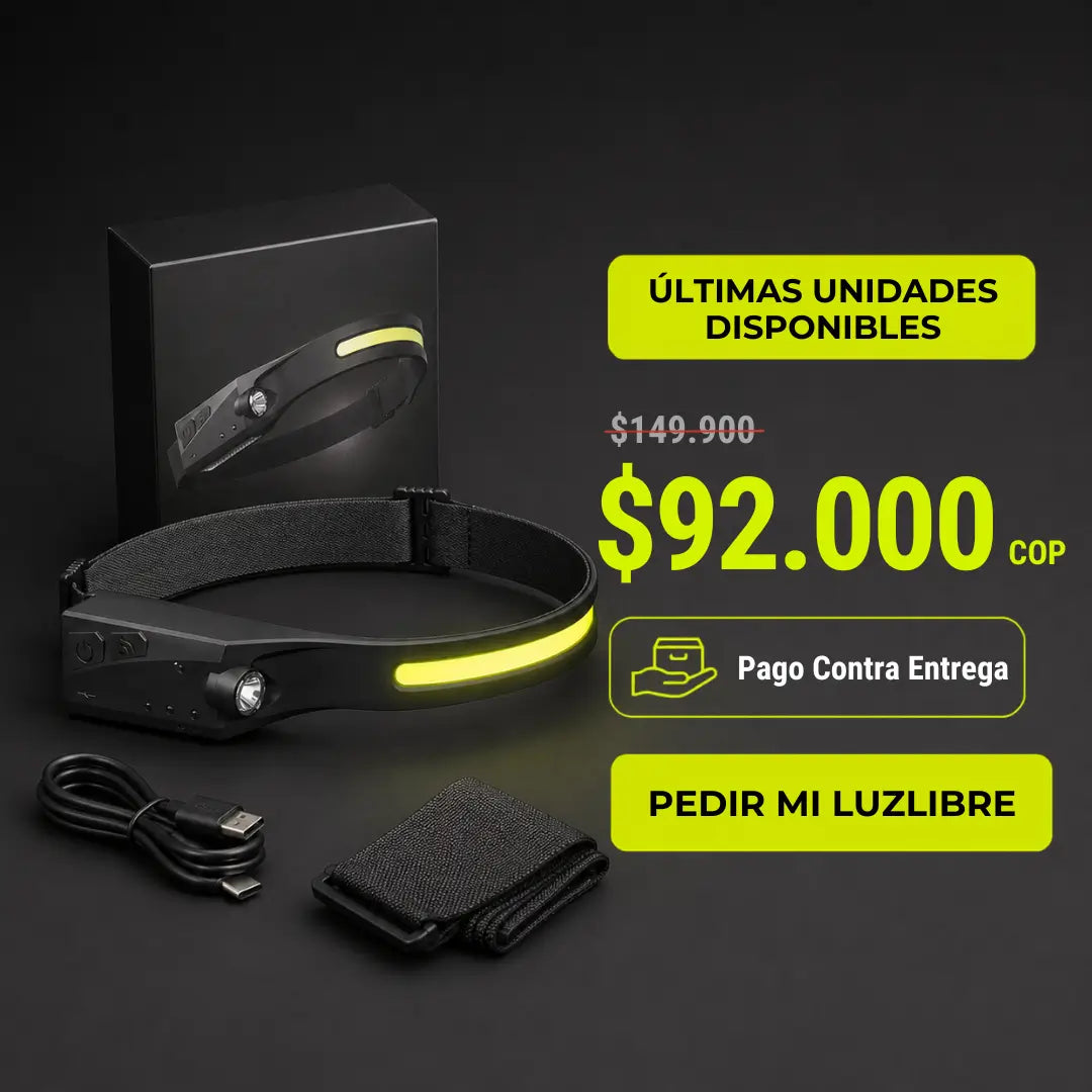 LuzLibre™ - linterna de cabeza con sensor de movimiento