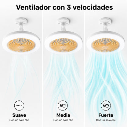 Ventilador con 3 velocidades: suave, media y fuerte con un solo clic