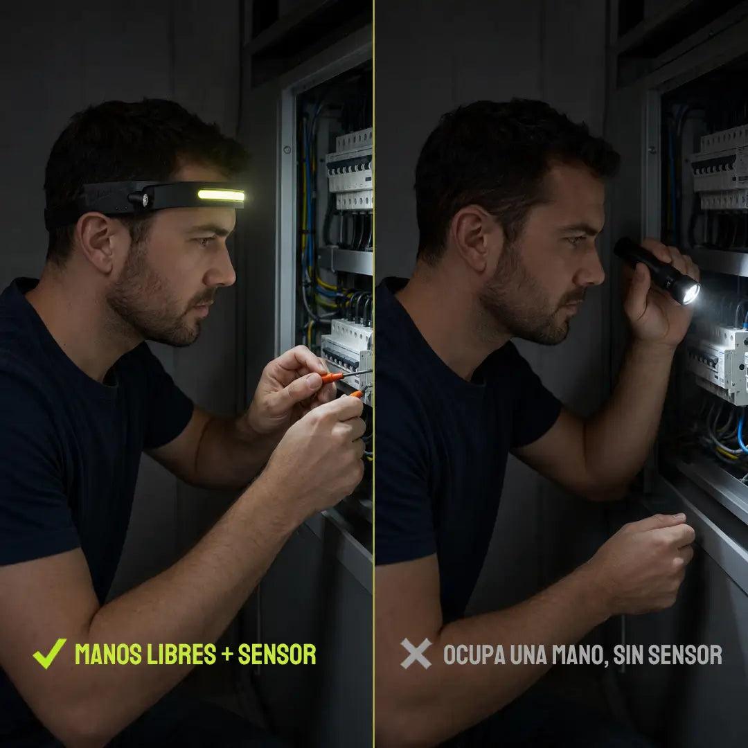 LuzLibre™ - linterna de cabeza con sensor de movimiento