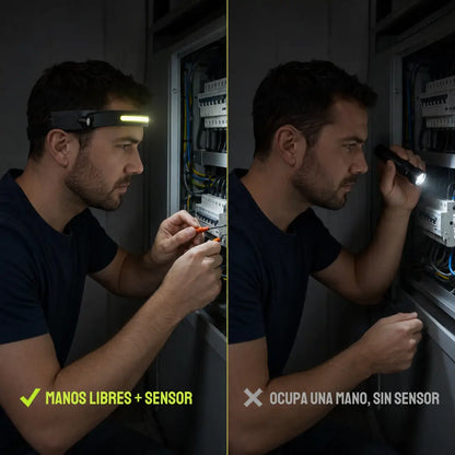 LuzLibre™ - linterna de cabeza con sensor de movimiento