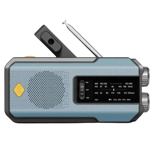 Radio portátil con manivela solar